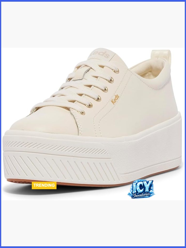 Leather Lace-Up Platform Sneakers With Eva Cushioning